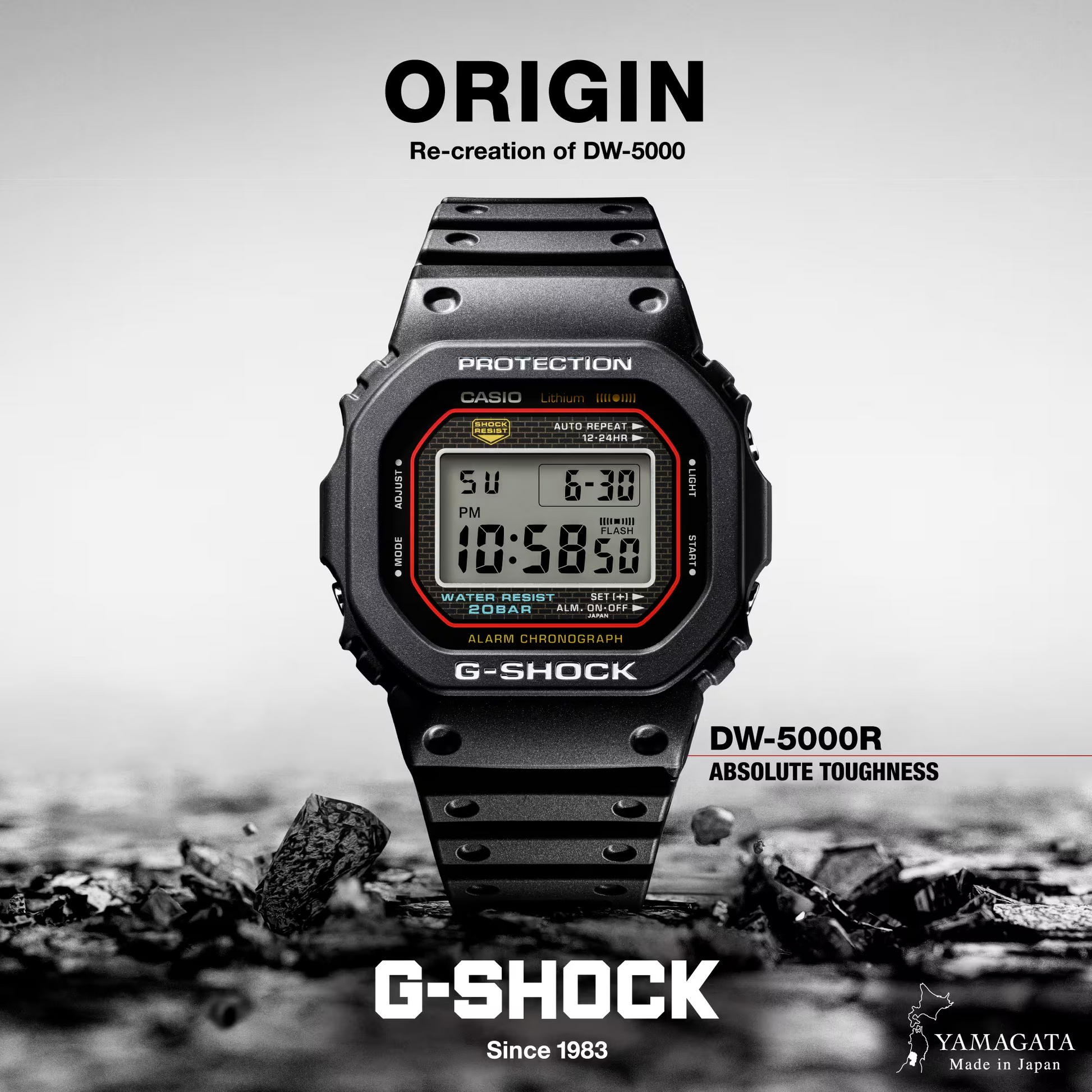 G-Shock DW5000R-1A 40th Anniversary 5000 Series Square Re-Creation