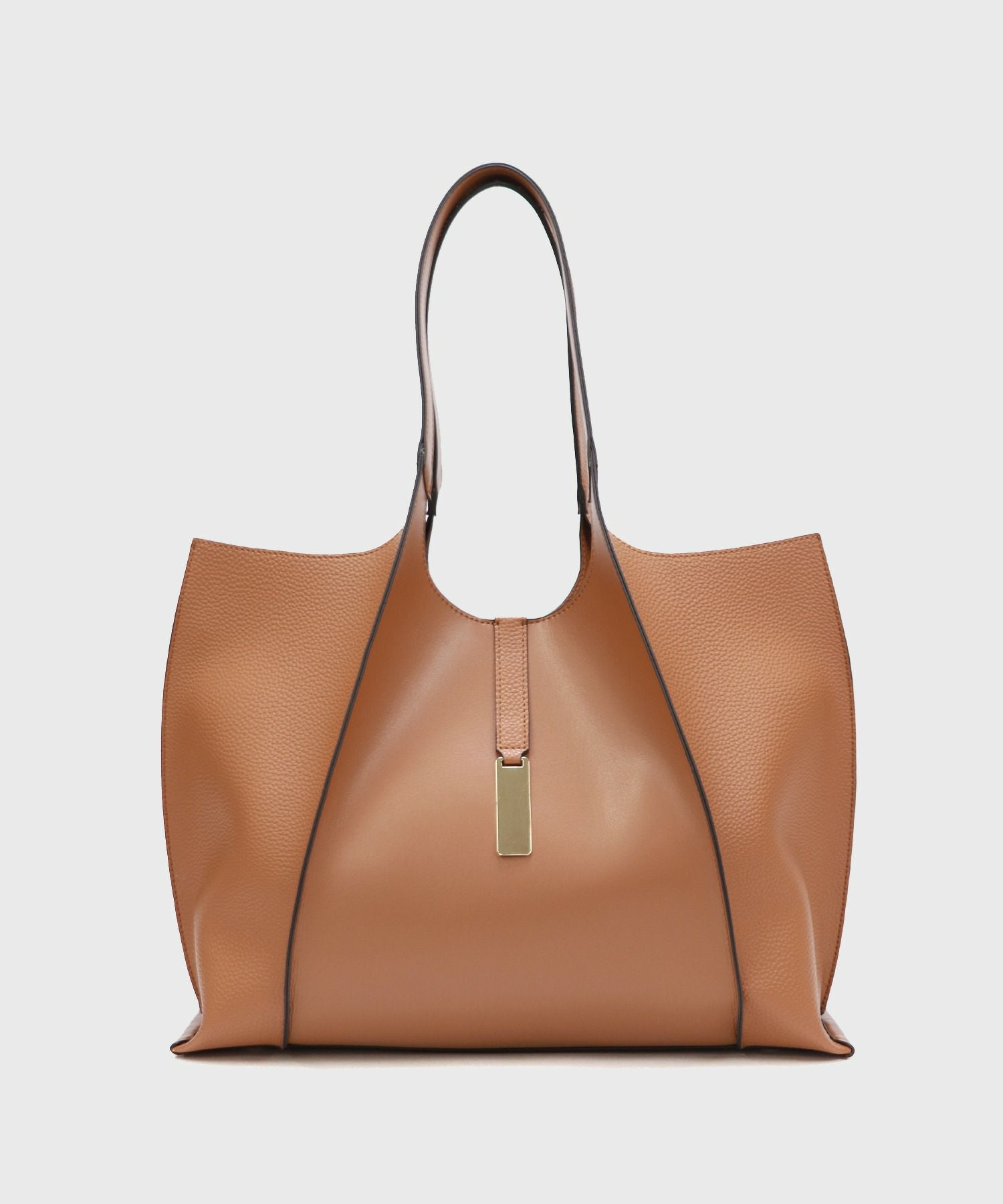 Bermosa]前後あおりポケット A4収納可 底鋲付き自立トートバッグ