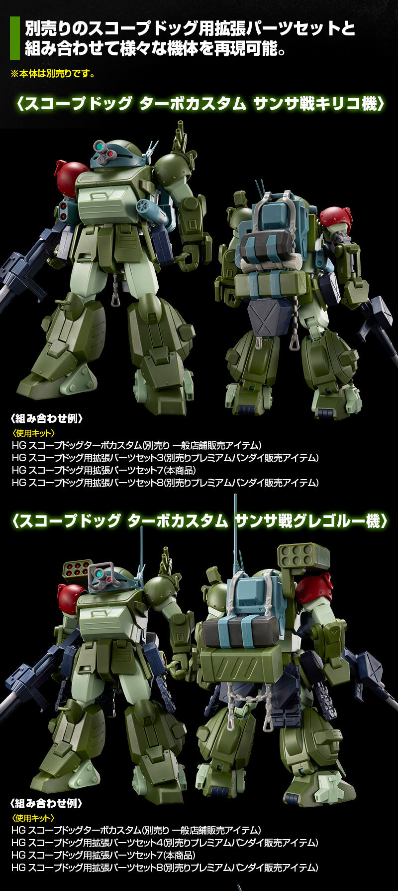 HG スコープドッグ用拡張パーツセット7｜プレミアムバンダイ｜バンダイ