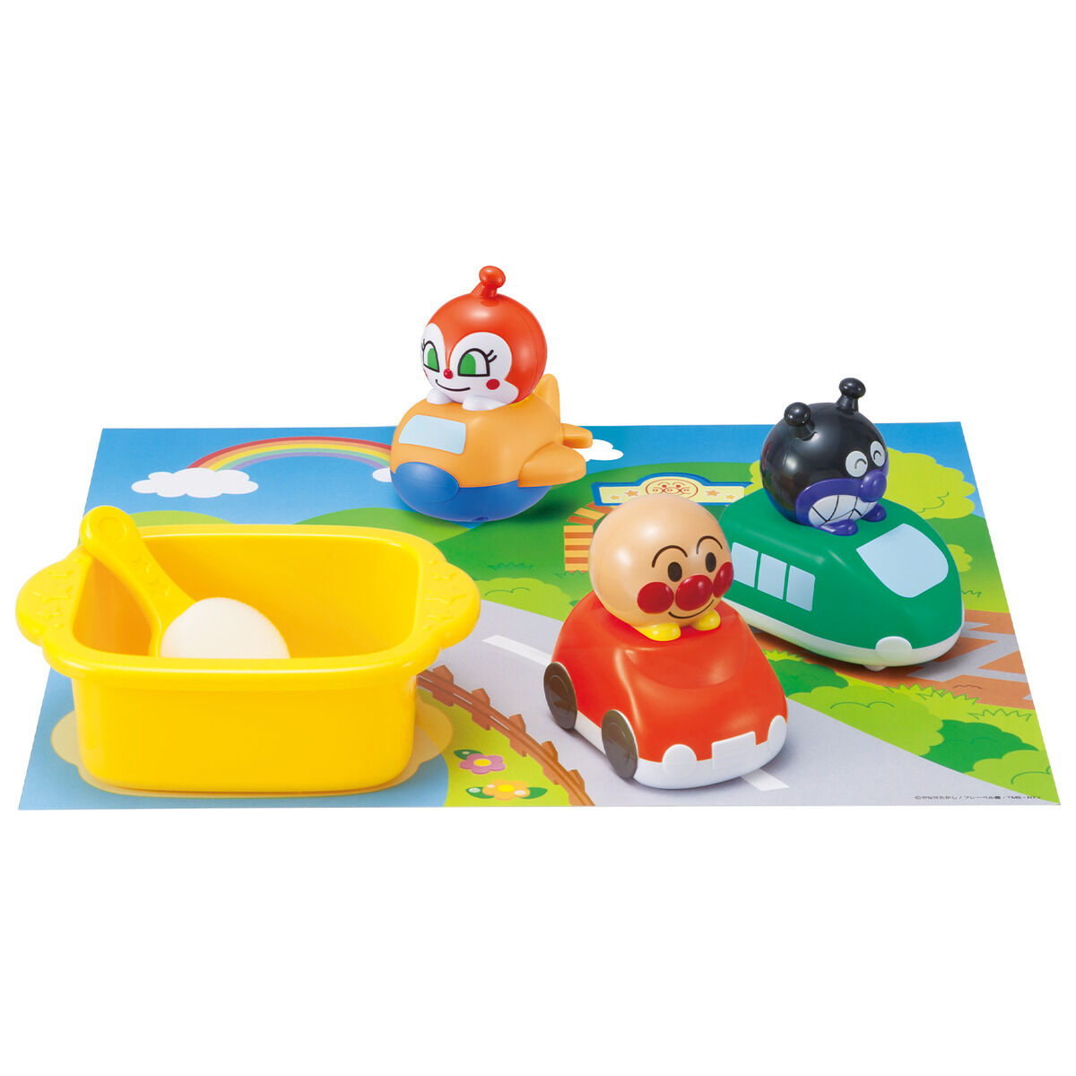 いろかわるん アンパンマンとなかまたち みずあそびドールのりもの