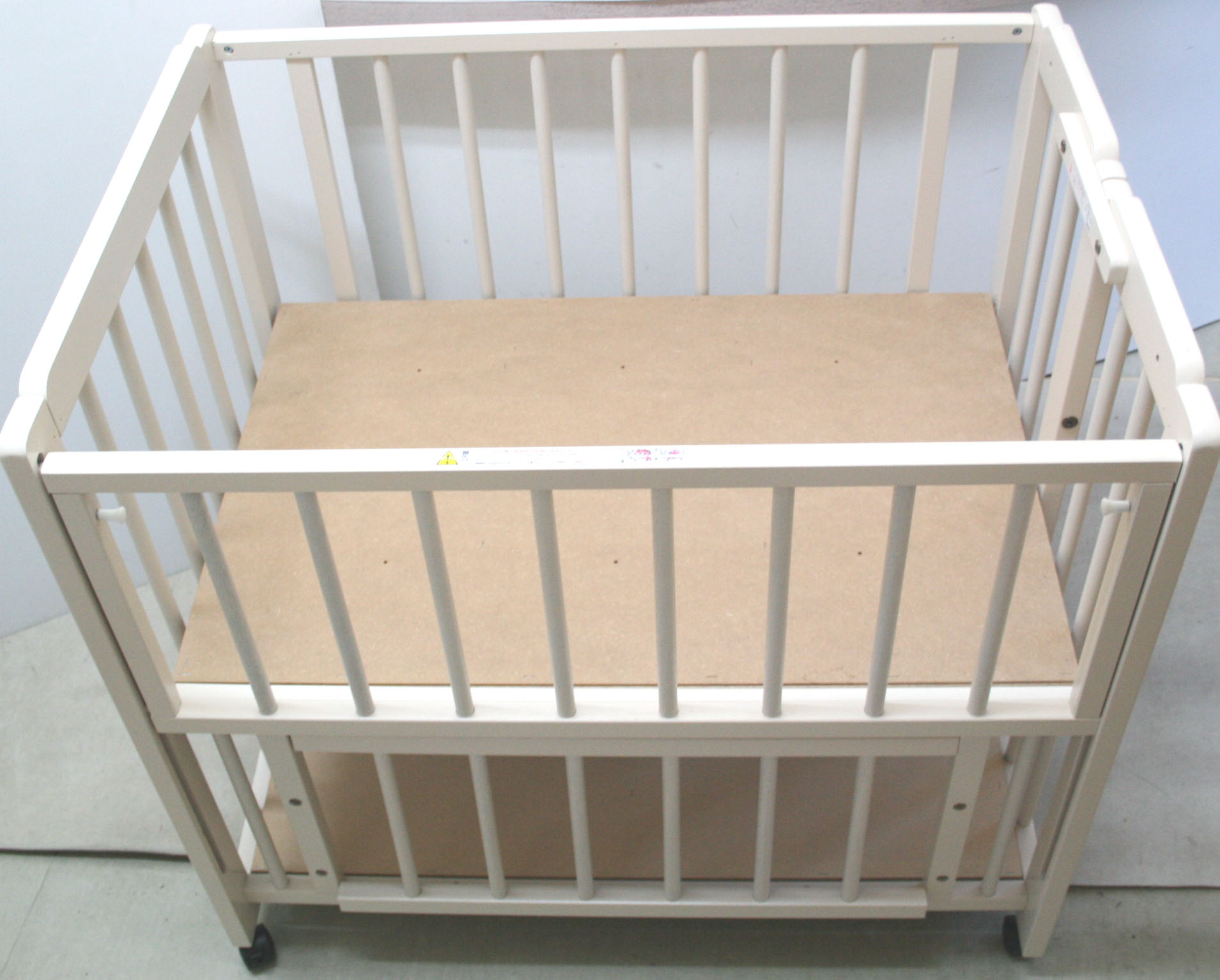 ミニ2WAYシンプルエコ ホワイト キンタロー製ベビーベッド №43404