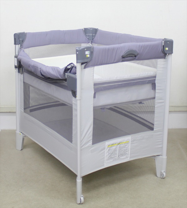 ココネル エアー AB グレーベアー アップリカ製折り畳みベビーベッド