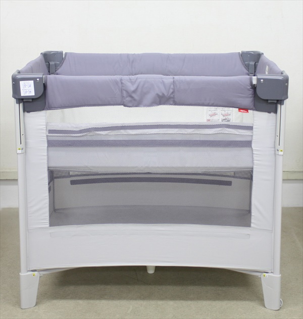 ココネル エアー AB グレーベアー アップリカ製折り畳みベビーベッド