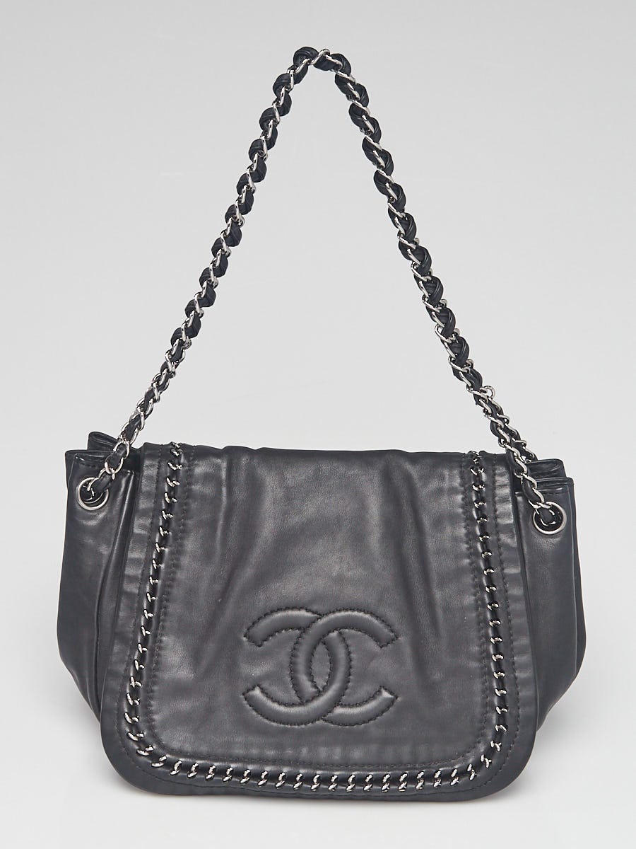 Chanel Black Leather Lux Ligne Accordion Flap Bag | Yoogi's Closet