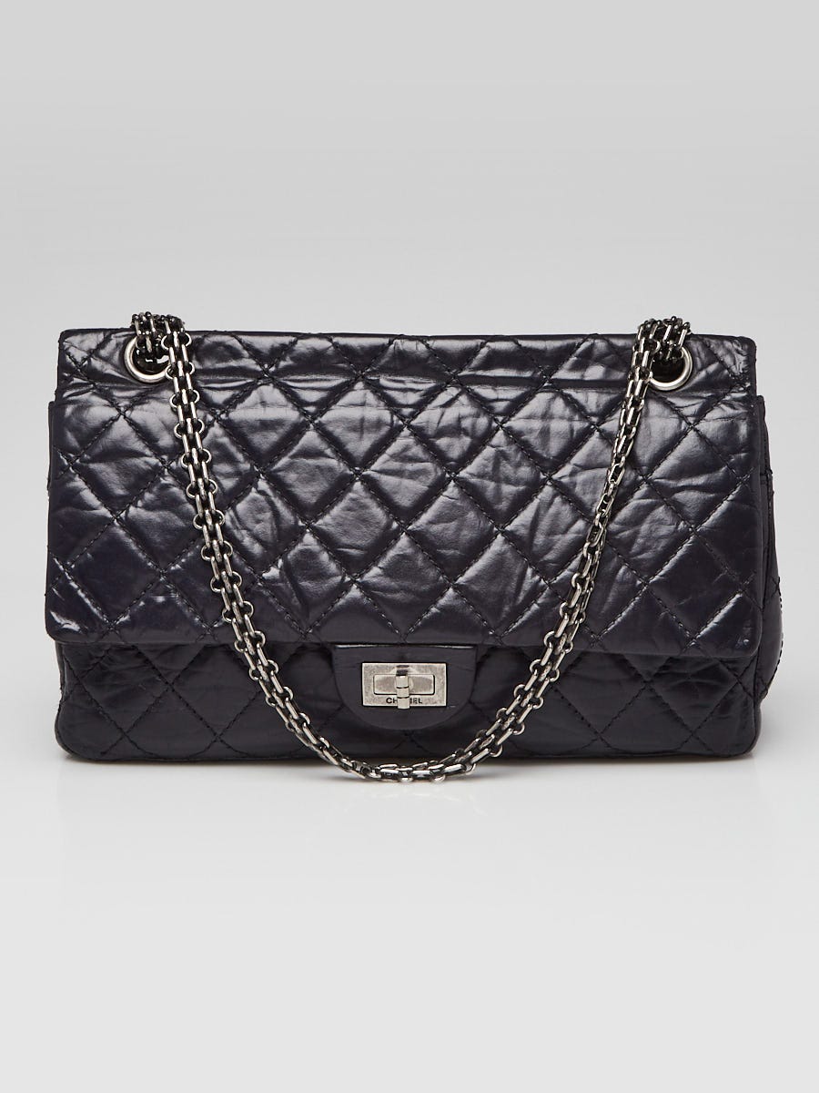 Chanel Dark Blue 2.55 Reissue Quilted Crinkled Calfskin Leather