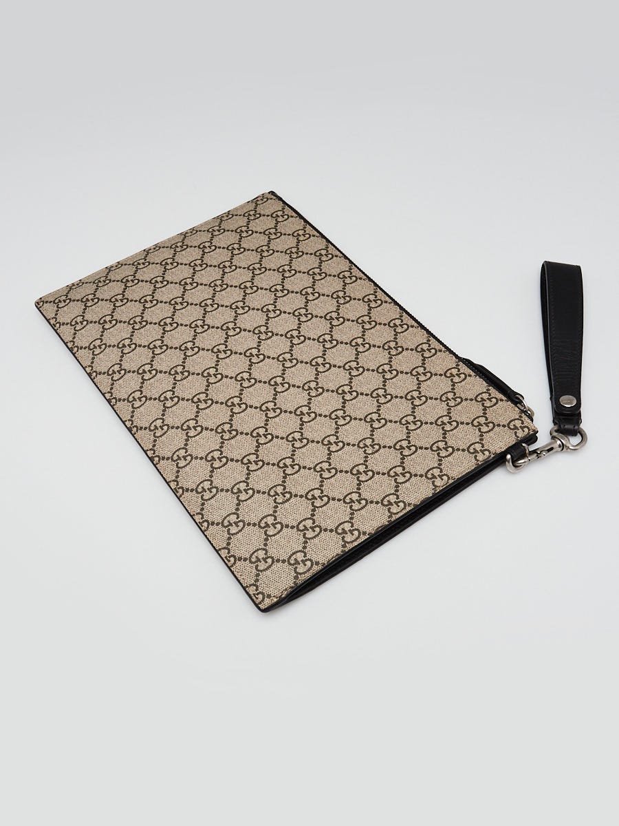 Gucci Beige/Ebony GG Supreme Canvas Blind For Love Zip Pouch