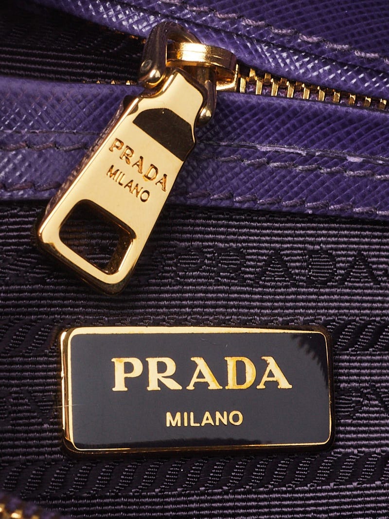 Prada Viola Saffiano Lux Leather Small Promenade Bag BL0838