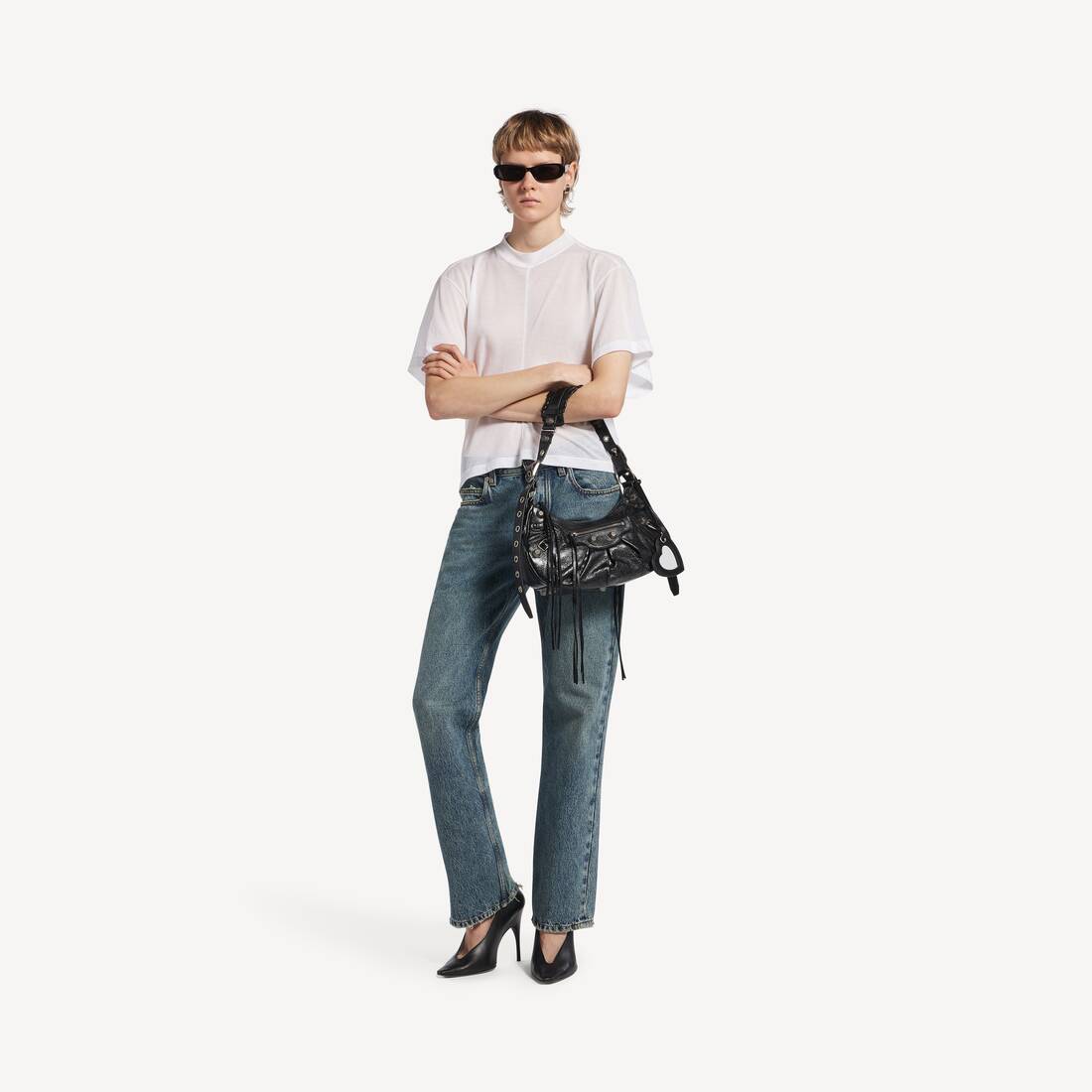 Women's Le Cagole Shoulder Bag Small in Black | Balenciaga US