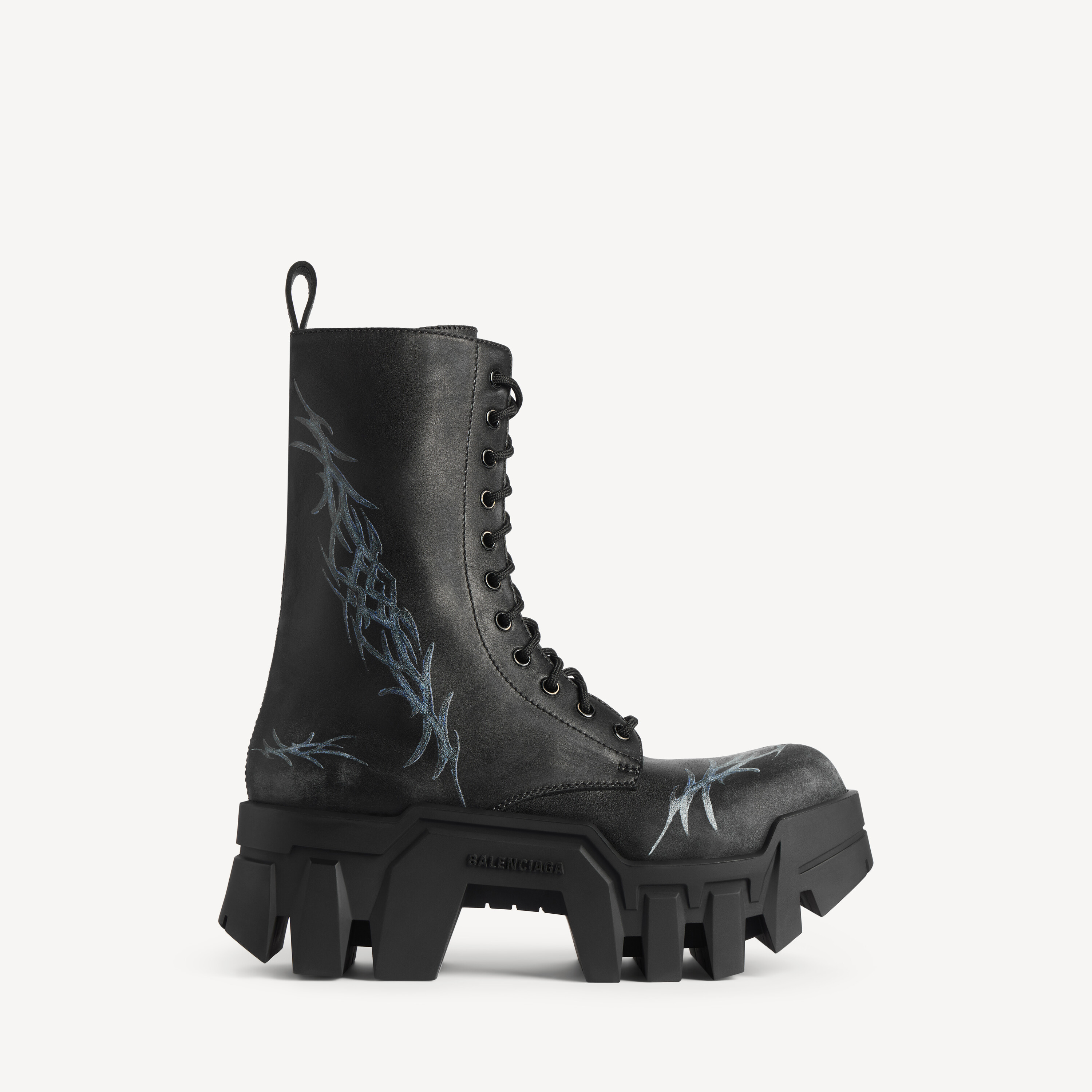 Men's Bulldozer Lace-up Bootie in Black | Balenciaga US