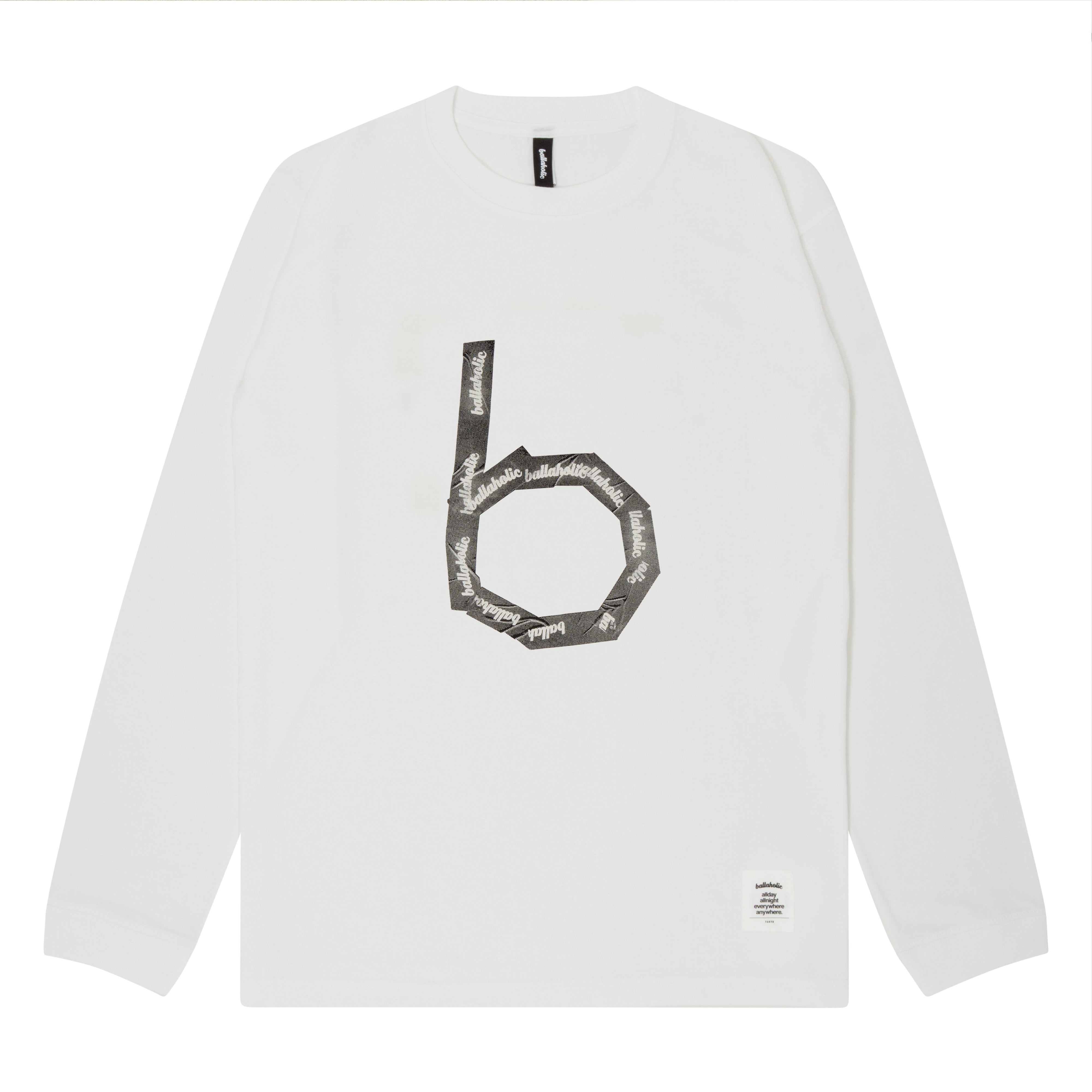 b-Taped Long Tee (white) – ballaholicオンラインショップ
