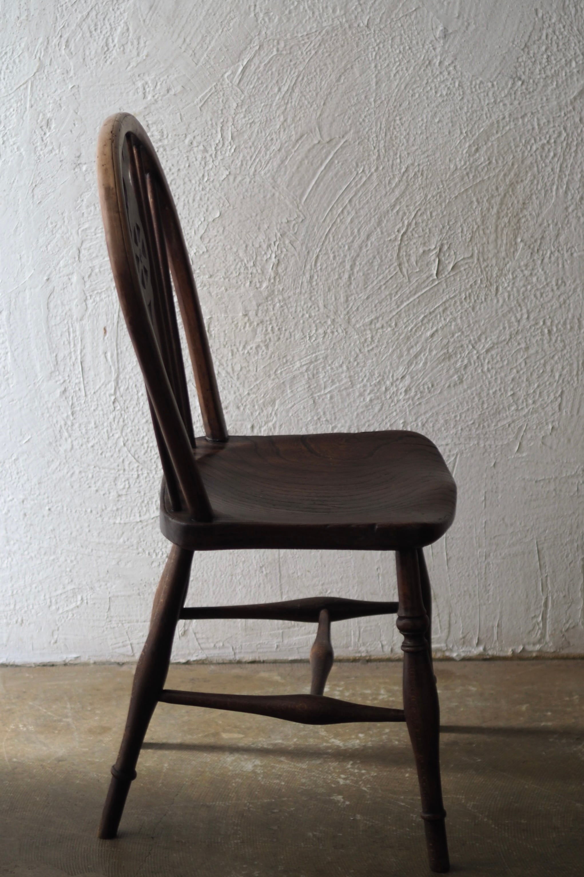 アンティーク ホイールバックチェア-antique wood chair