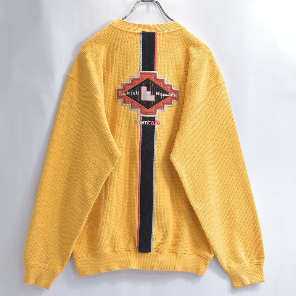 90s 日本製 santa fe サンタフェ 刺繍入り 切り替えデザイン ワッフル