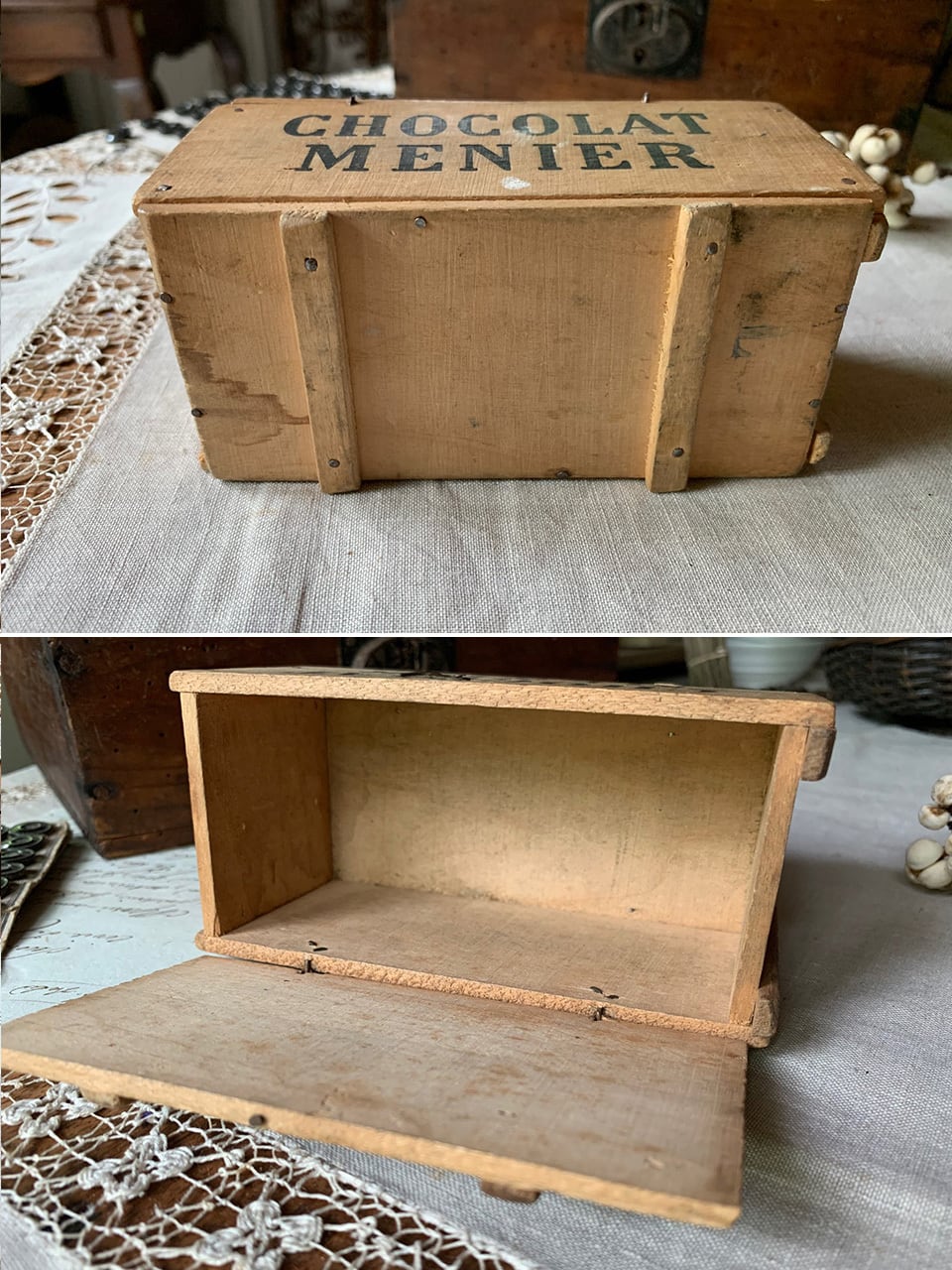 ショコラムニエの木箱 CHOCOLAT MENIER | Brocante de La Cocotte