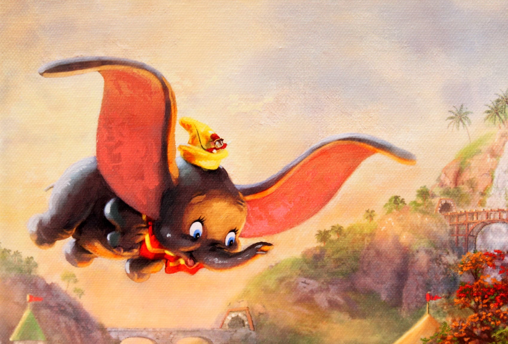 ディズニー「ダンボ」作品証明書 展示用フック付キャンバスジークレ