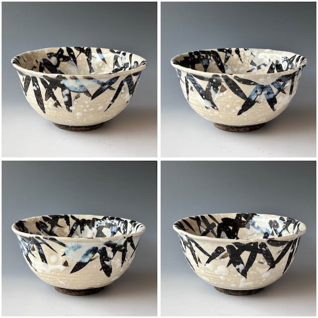 茶道具 乾山写 雪笹 菓子鉢 浅見安兵衛 共箱 大正 昭和 陶芸 京焼