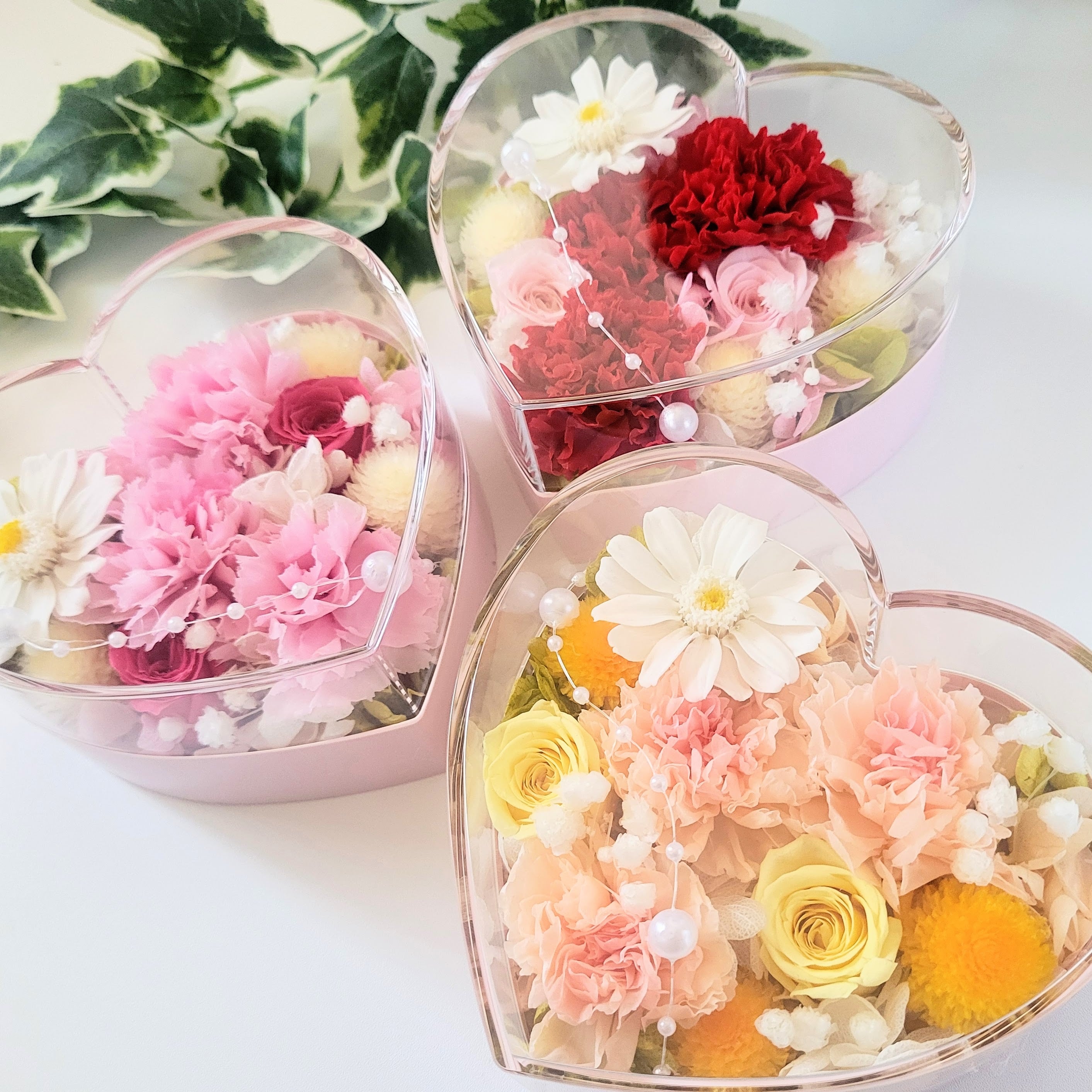 アクリルハートボックスフワラーアレンジメント | 母の日 2024