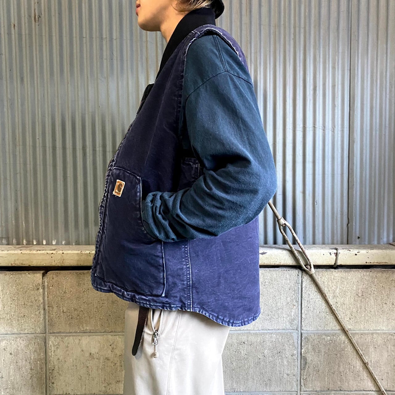 Carhartt カーハート ダック地 ベスト キルティングライナー 企業ロゴ