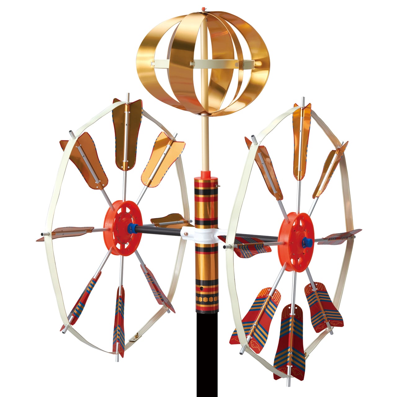 矢車 [W型] Y-5 吹き流し 黒鯉の長さが6m用の矢車 風車 こいのぼり 6m