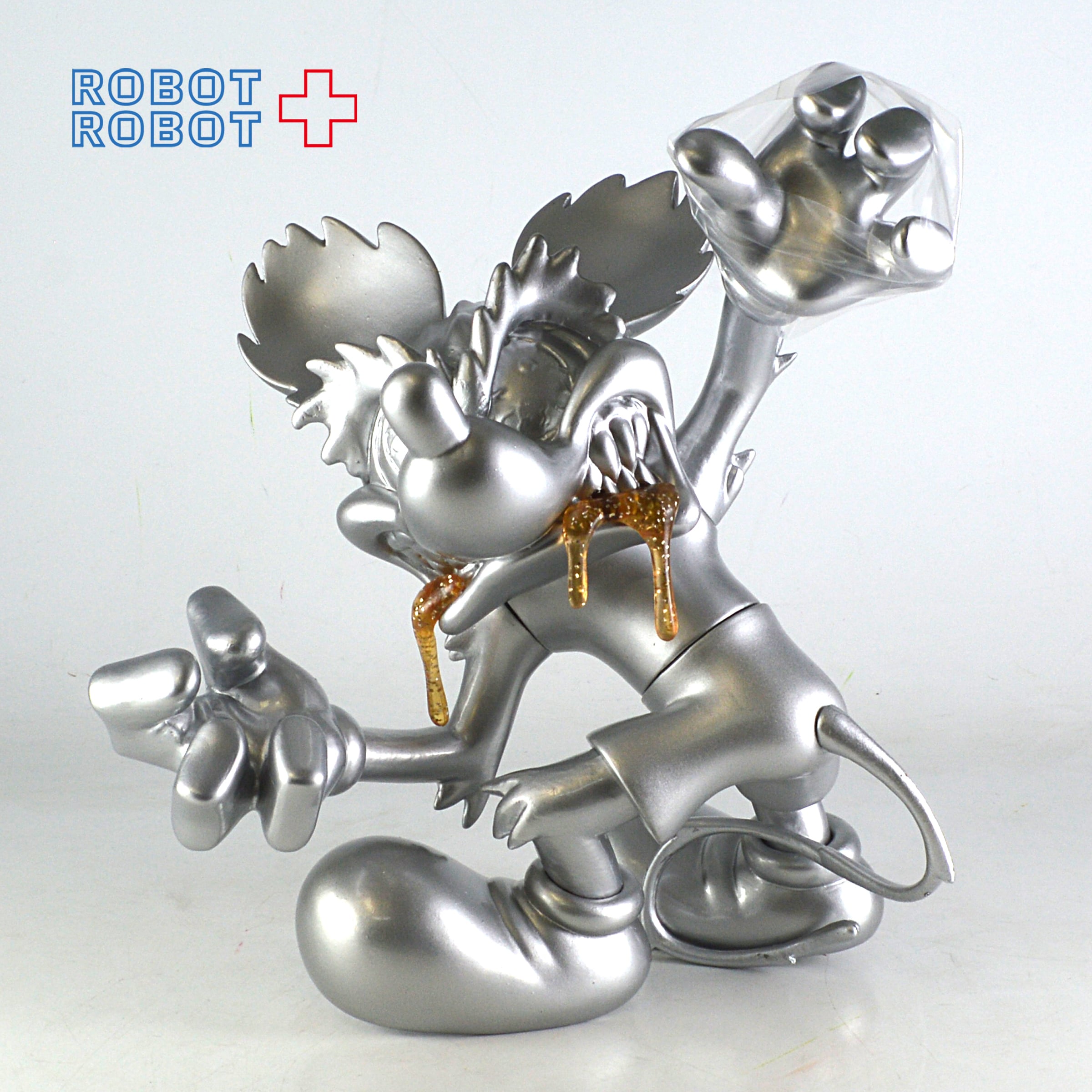 ランナウェイブレイン ミッキーマウス ソフビフィギュア シルバー 箱入