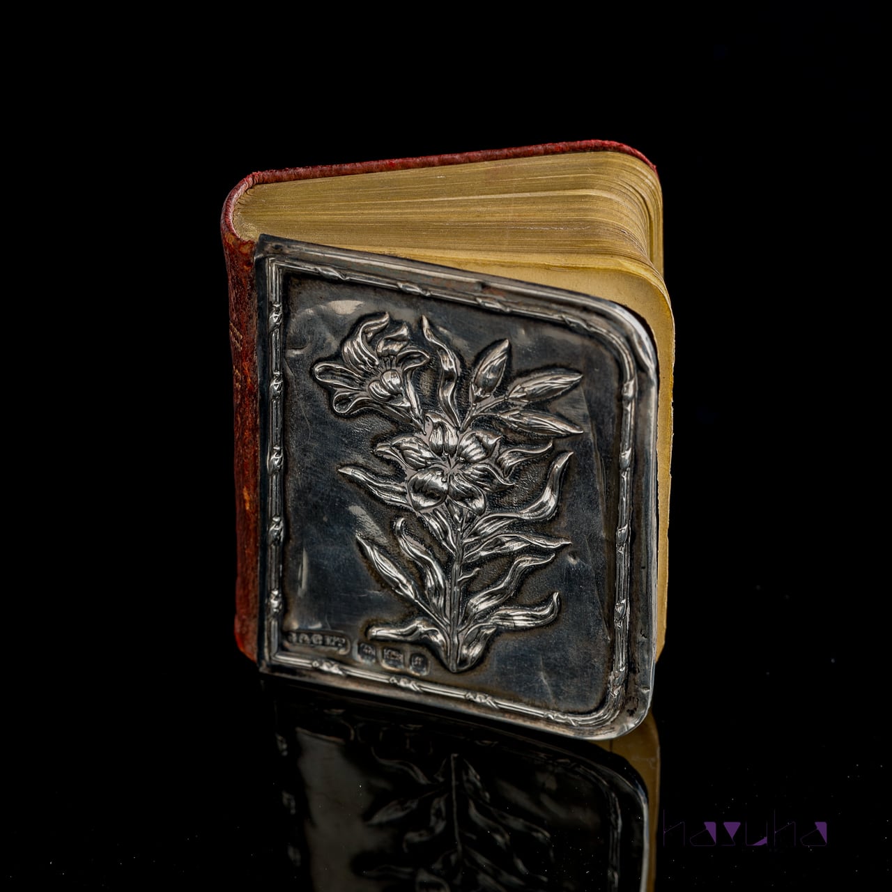 アンティーク エドワーディアン シルバー・レザーカバー ミニチュア