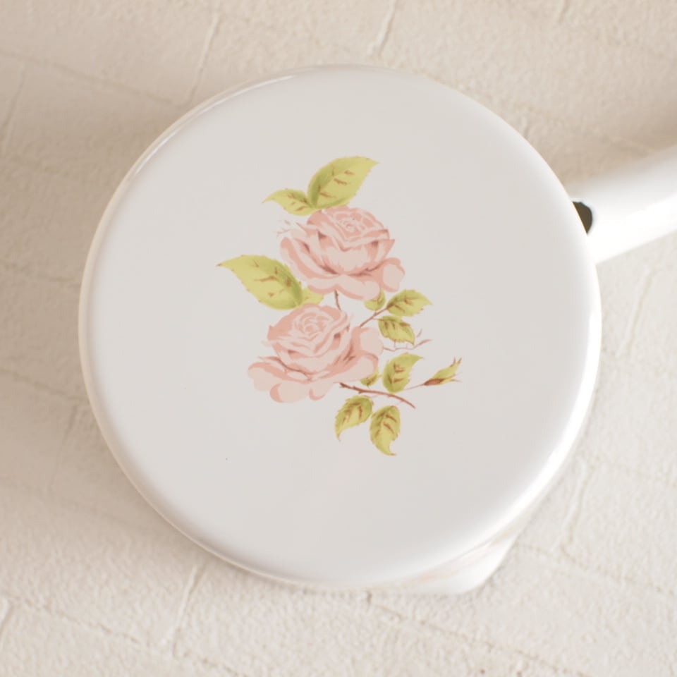 イマン ダイアナローズ 両口片手鍋 ホーロー ミルクパン アンティーク