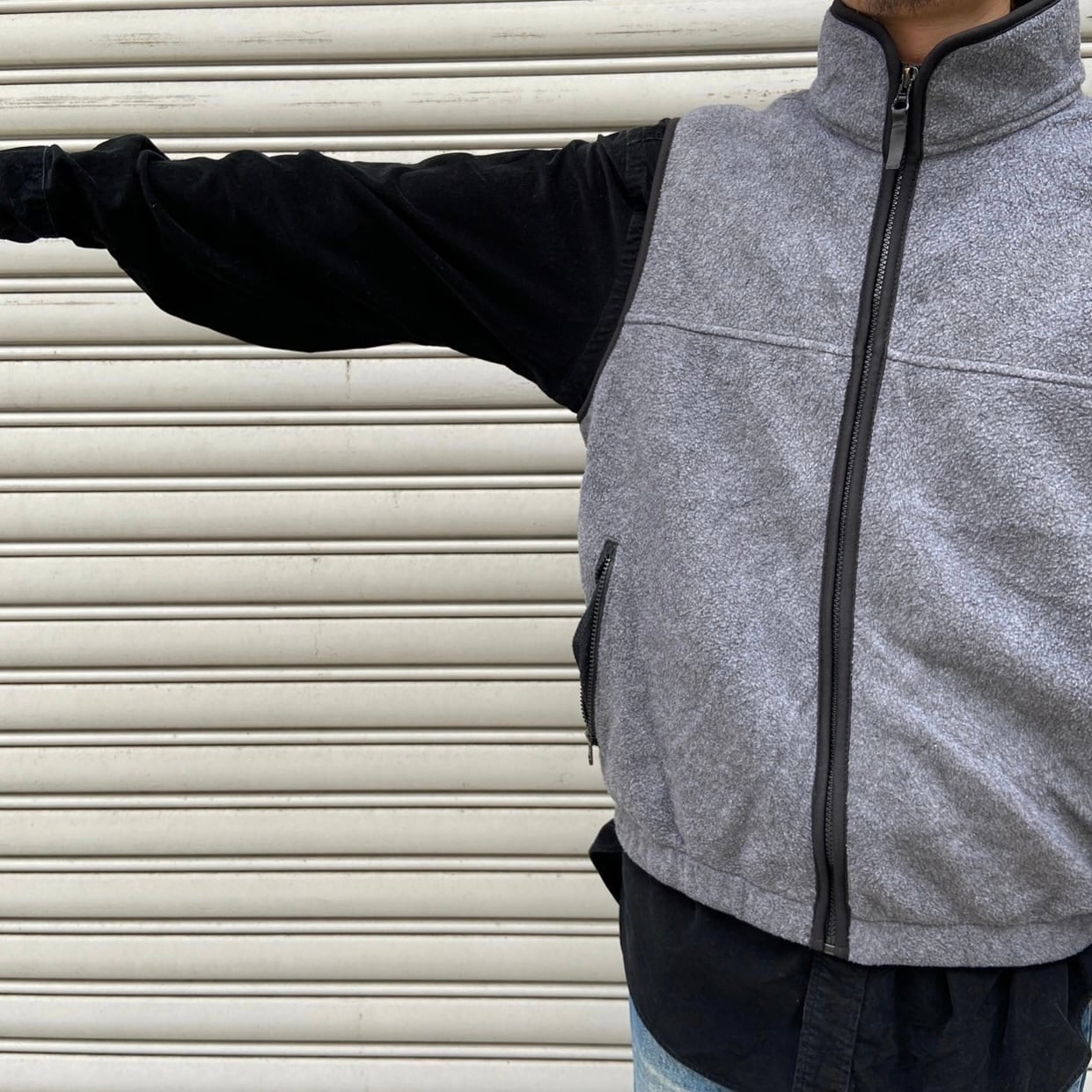 90s eddie bauer ポーラテックフリースベスト S グレー | 古着屋 Uan