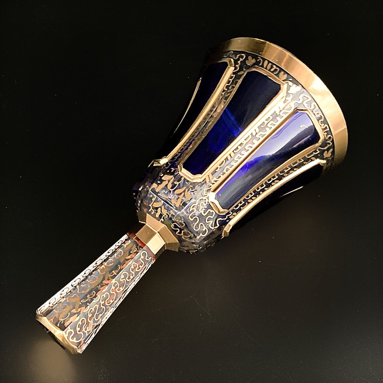 ベネチアングラス ムラノ イタリア ワイングラス 葡萄文ステム クリア