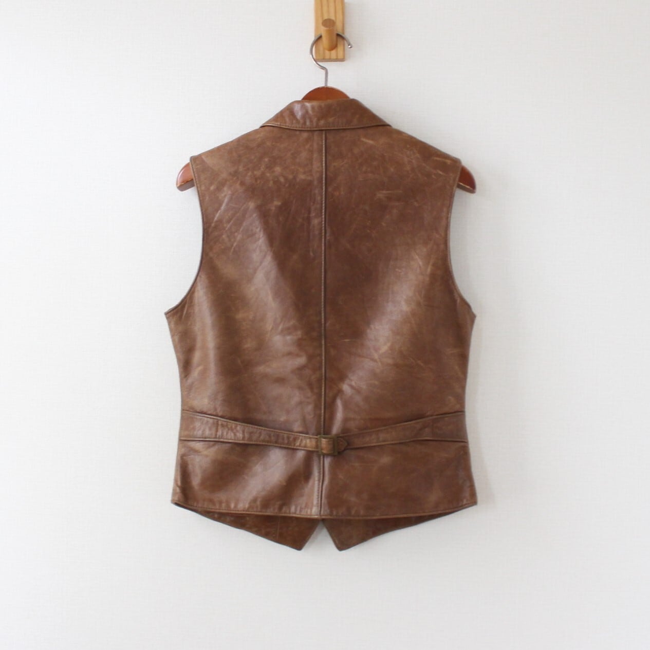 ラルフローレン レディース レザーベスト 羊革 茶色 11 （w-3420406
