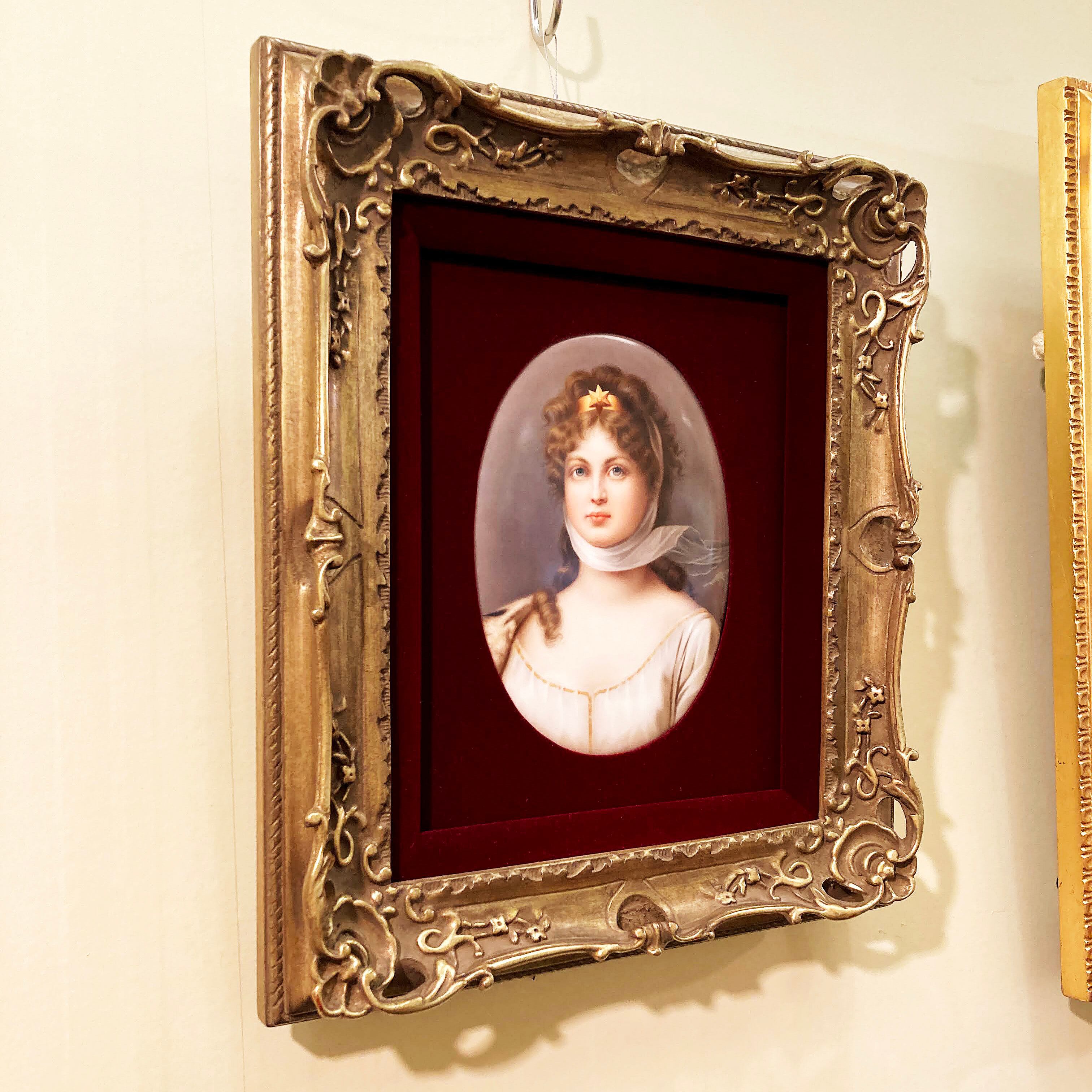 KPM ベルリン 陶板画 ルイーゼ 額付き アンティーク KPM Berlin Luise