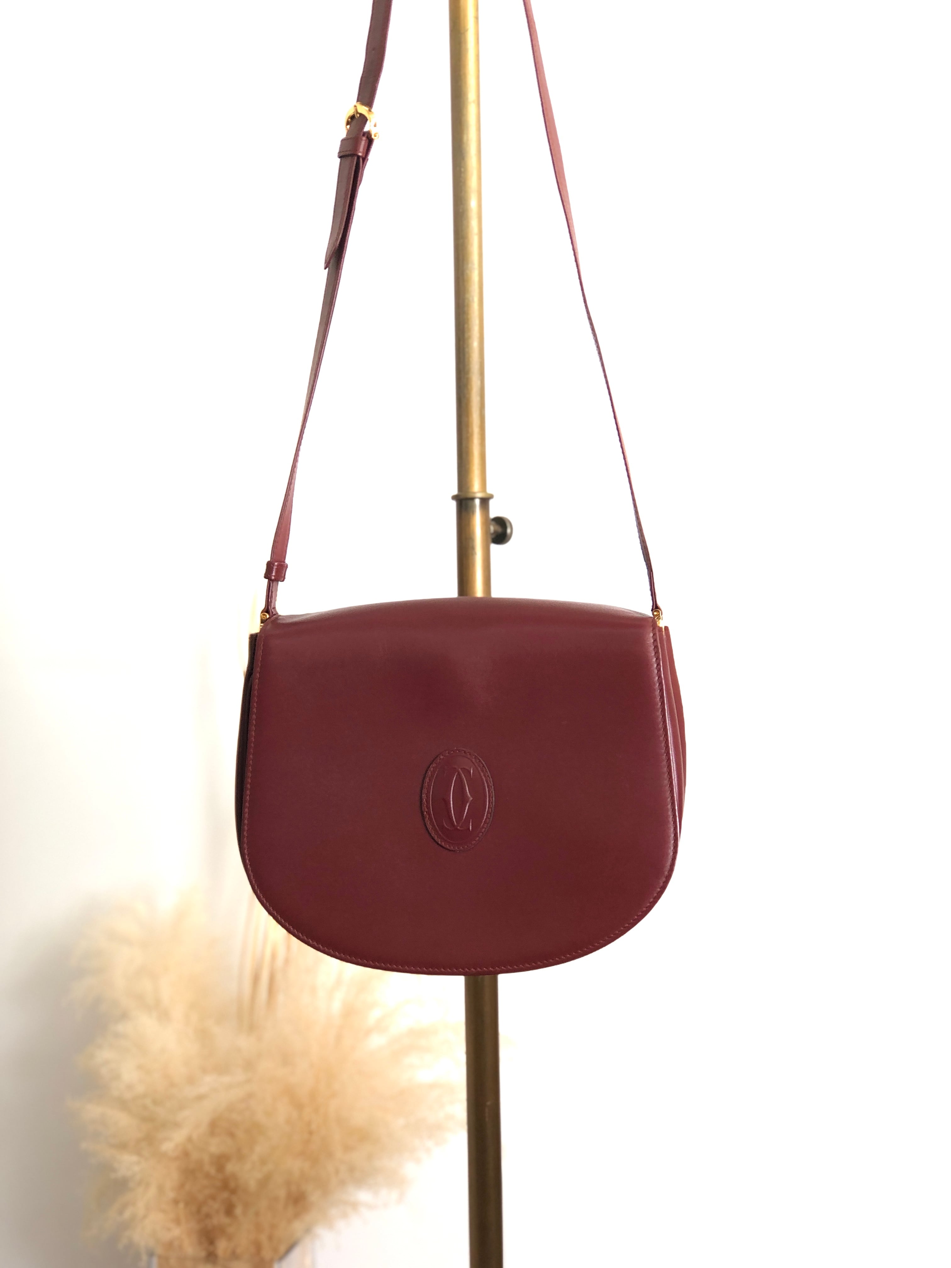 Cartier カルティエ マストライン ハンドバッグ ブラウン レザー ミニ