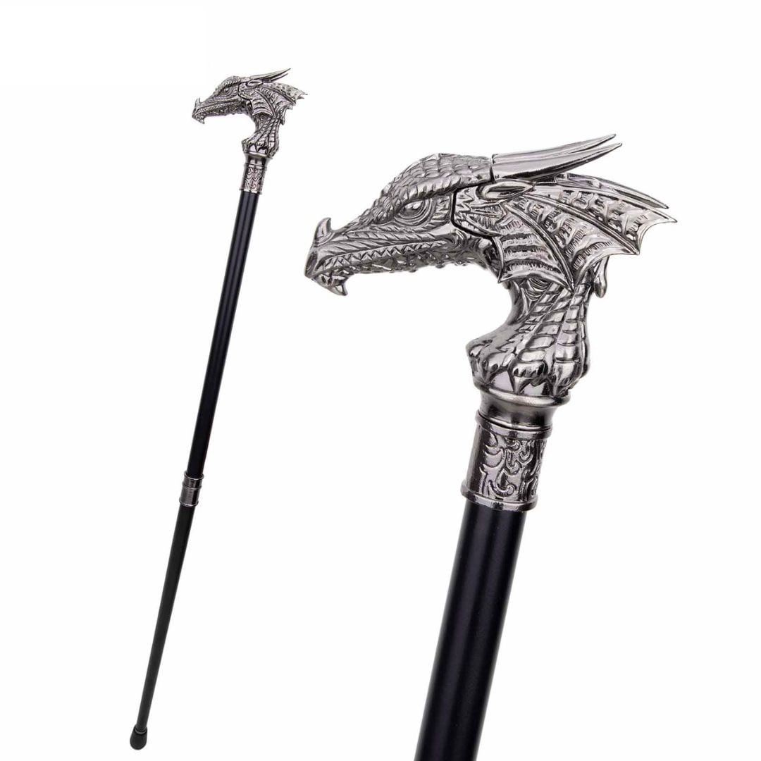杖 銀龍 シルバー ステッキ ドラゴン つえ おしゃれ 高級 銀 男性 女性