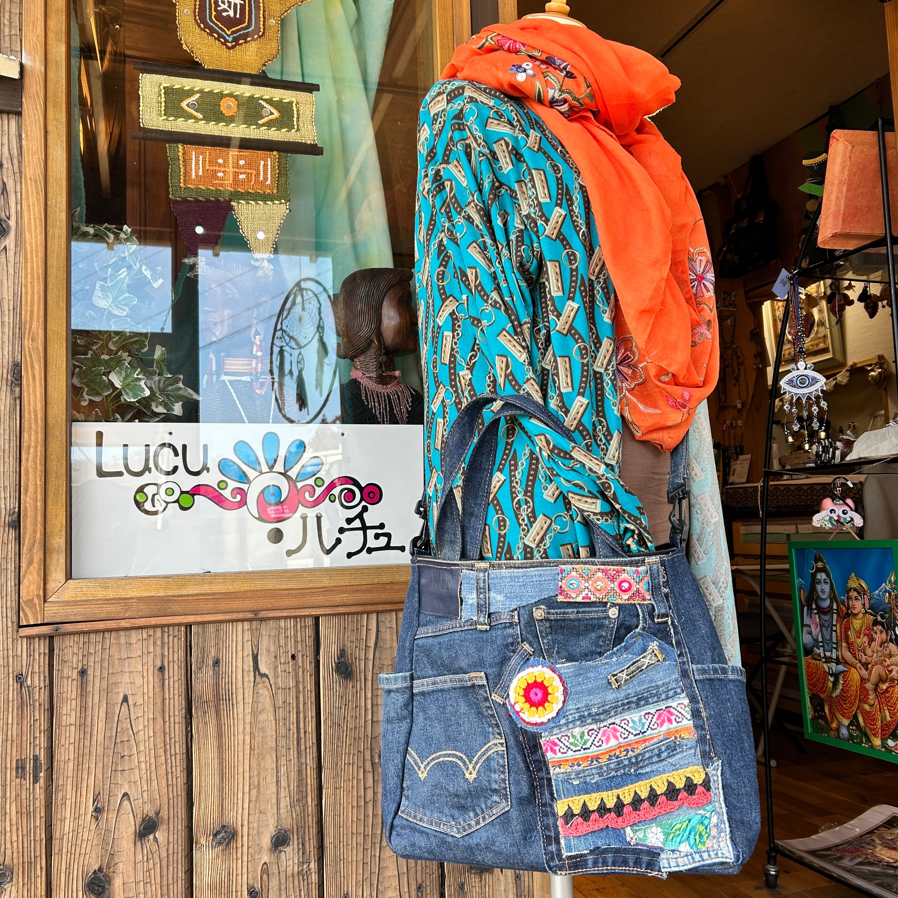 デニムパッチワークバッグ | アジアン雑貨ルチュ