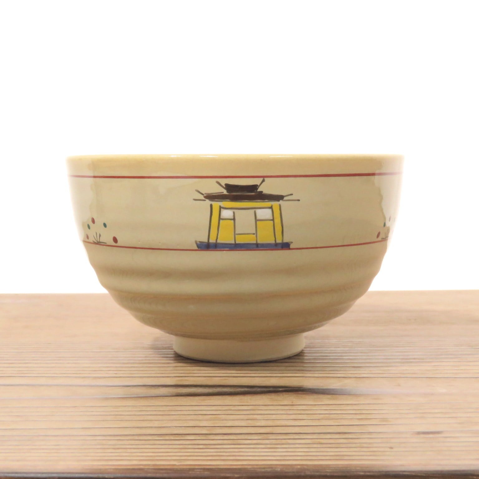 赤膚焼 大塩昭山 奈良赤絵茶碗 b64-z | こがん堂 大阪・梅田の