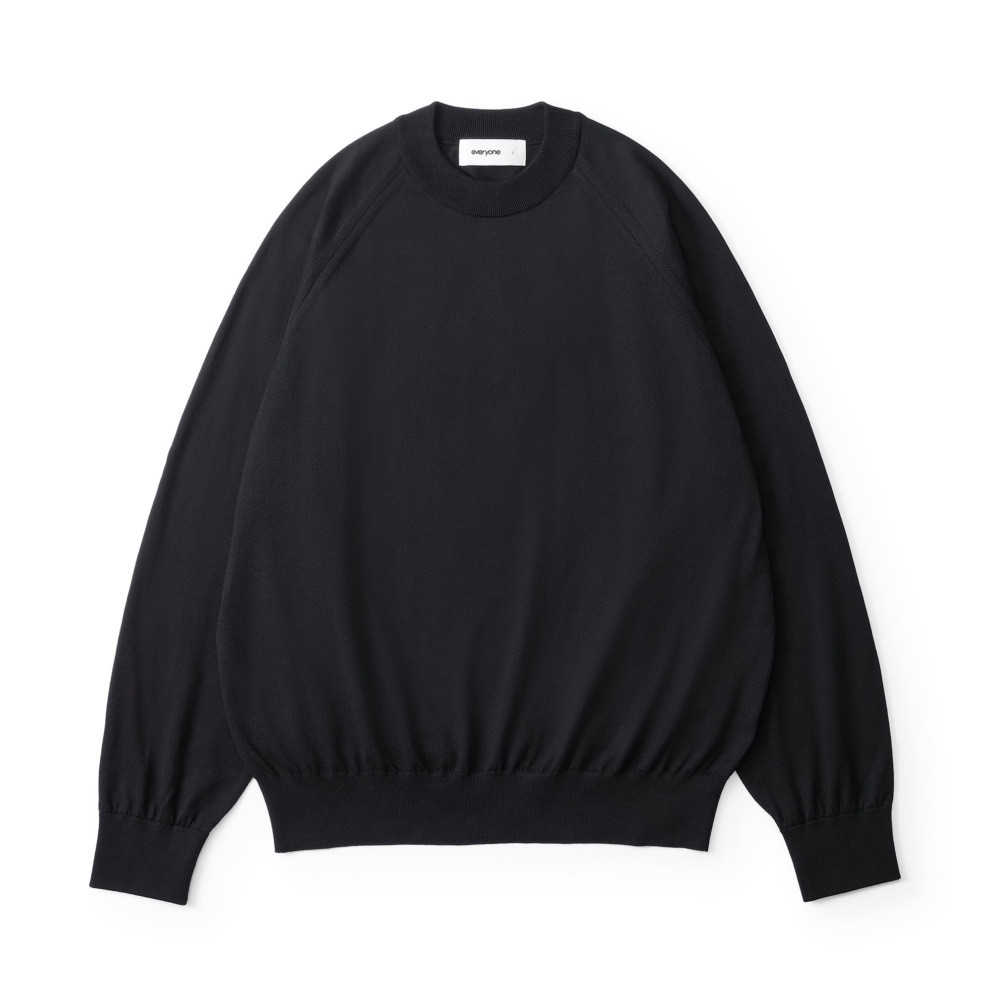 everyone milano rib knit crew sweater (NAVY) | everyone