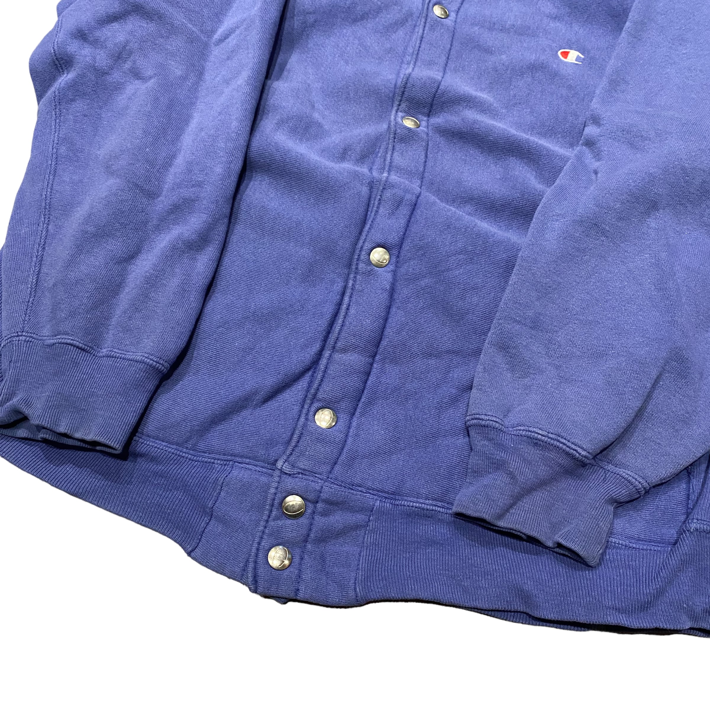 80's USA製 Champion Reverse Weave Snap Sweat Cardigan L