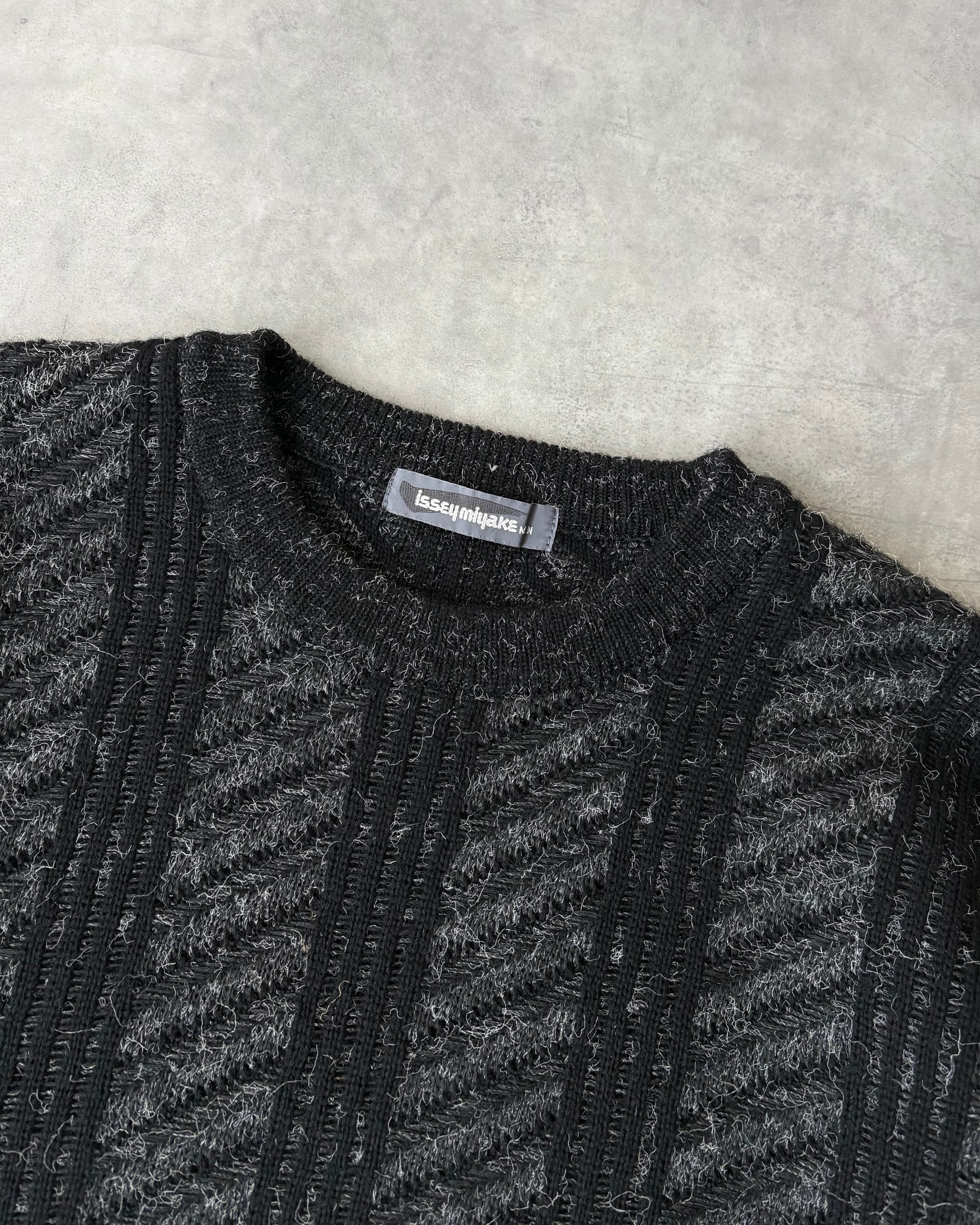 80s (82~89) ISSEY MIYAKE Wool Design Knit 筆タグ | VOLAR