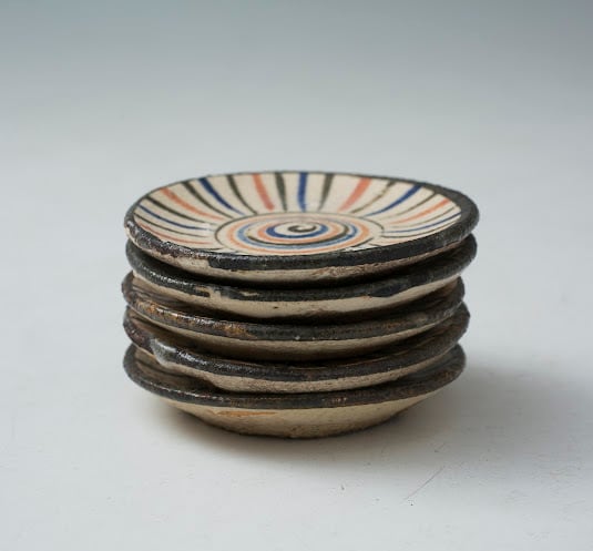 瀬戸焼 豆皿 麦藁手 麦わら 古瀬戸 やきもの 和食器 小皿 豆ざら 渦巻