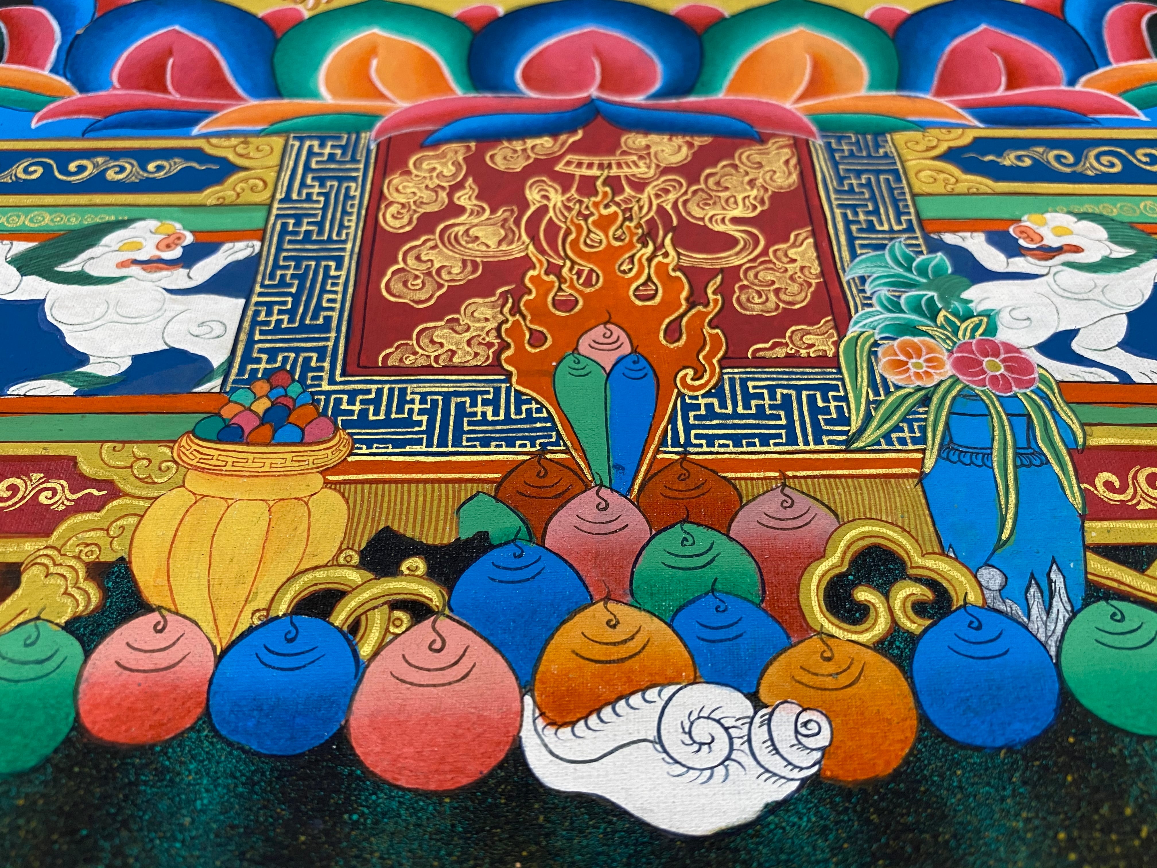 手描き仏画【釈迦如来】曼荼羅 仏陀 ネパールタンカ TA439 | 地球雑貨