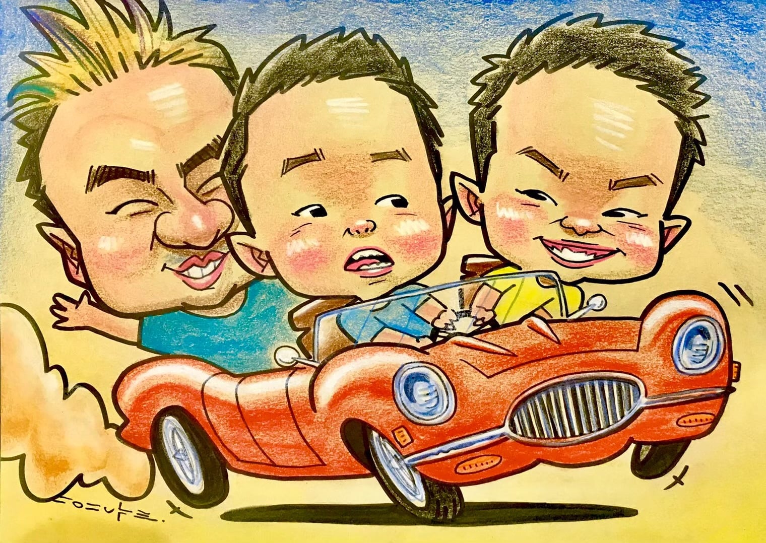 似顔絵3名さま | 似顔絵 studio DO-NUTS