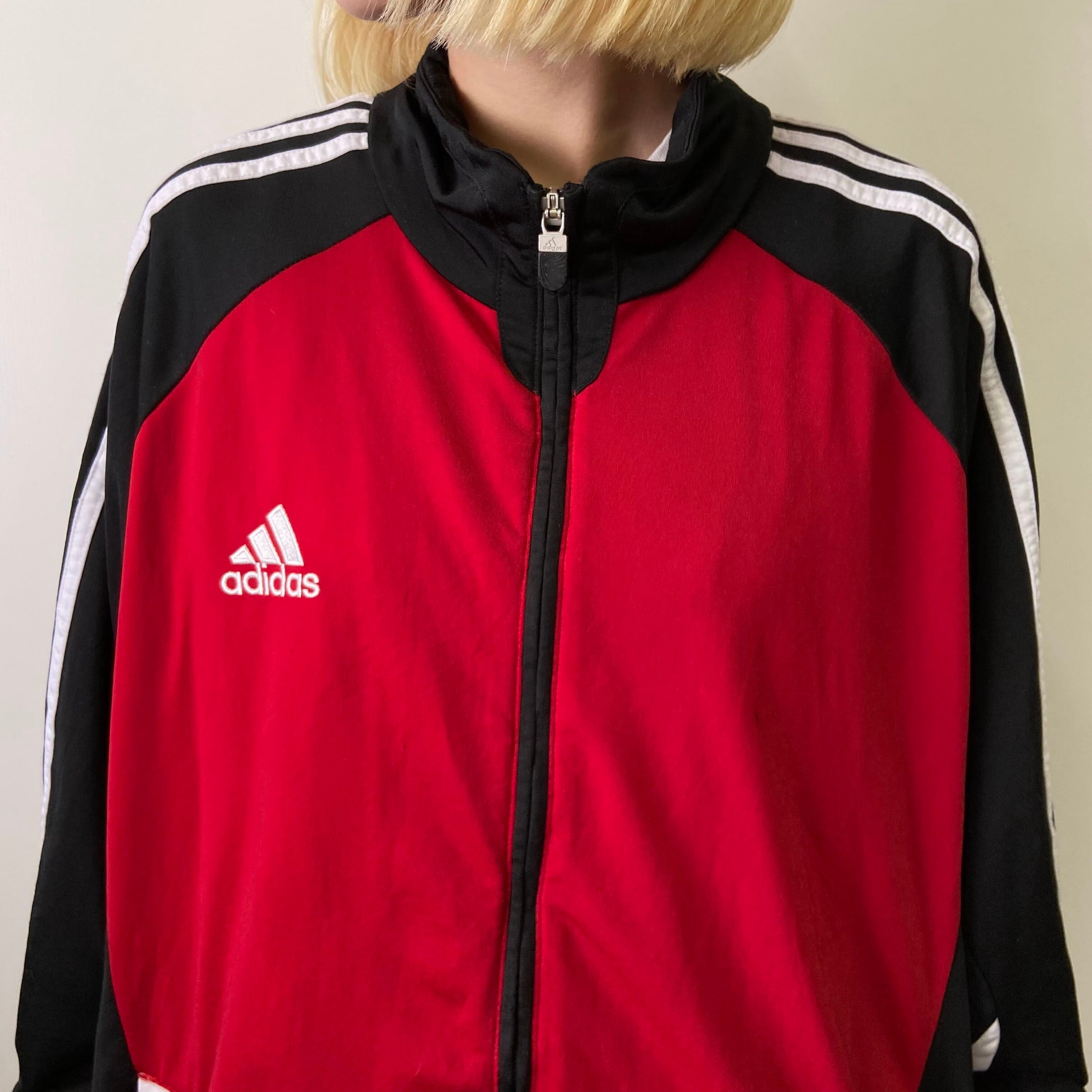 adidas アディダス ワンポイントロゴ 刺繍 ライン トラックジャケット