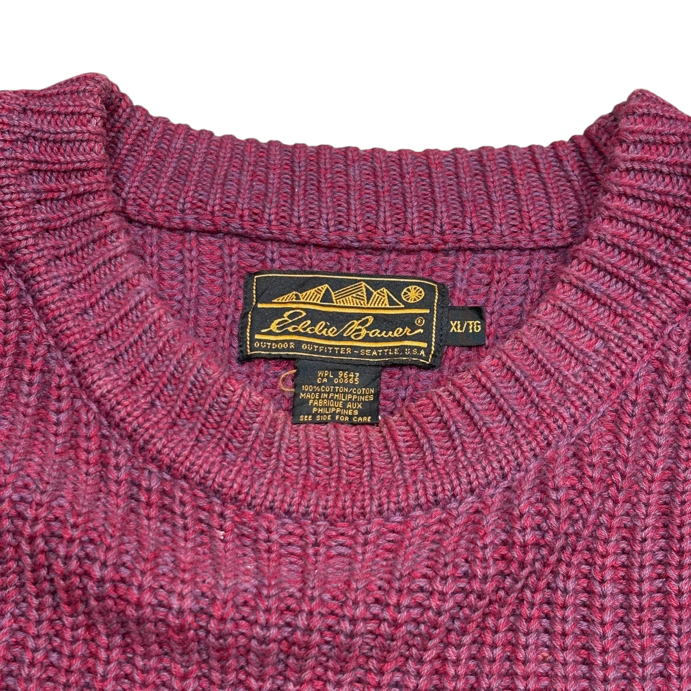 80-90's Eddie Bauer Cotton Knit Sweater XL / エディバウアー