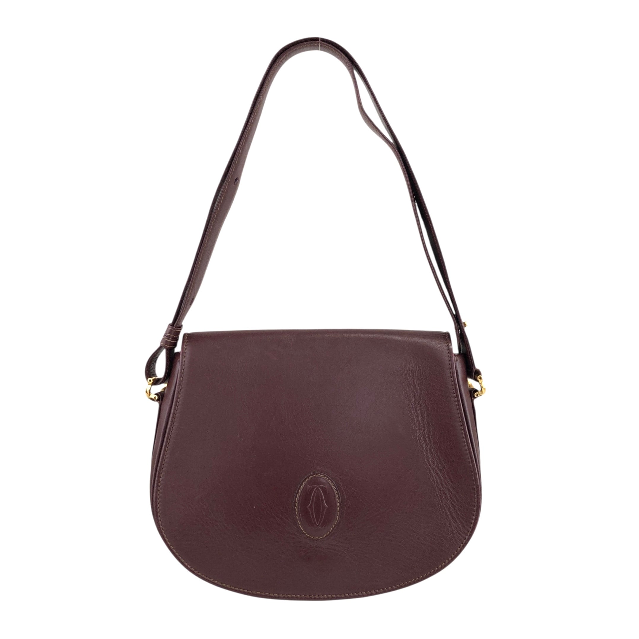 Cartier カルティエ マストライン ショルダーバッグ ボルドー ロゴ