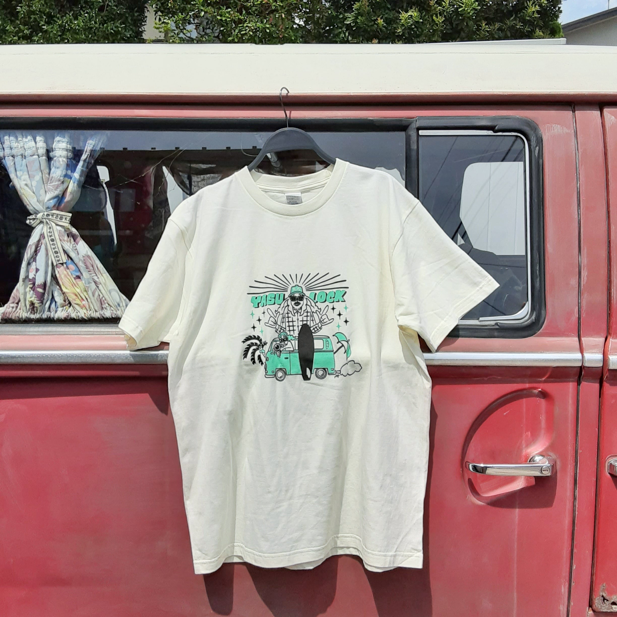 週刊ヤスロック x たけうちあつし Tシャツ アイボリー size:L | ヤス