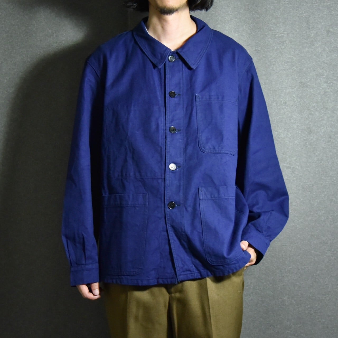 DEAD STOCK】60s French Navy S.N.C St James Ink Blue Work Jacket