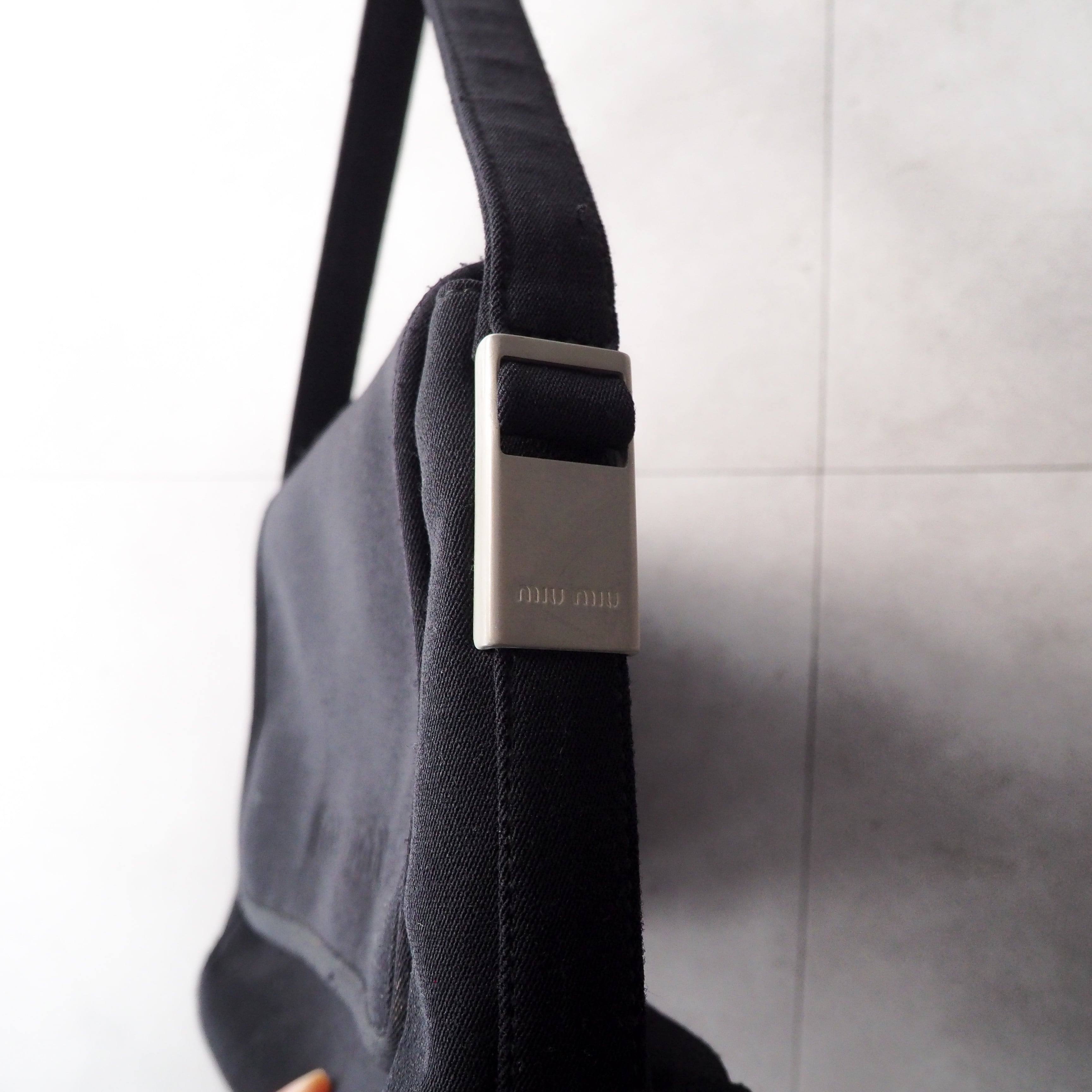 90s-00s “MIU MIU” small logo black hand bag 90年代 2000年代 ミュウ