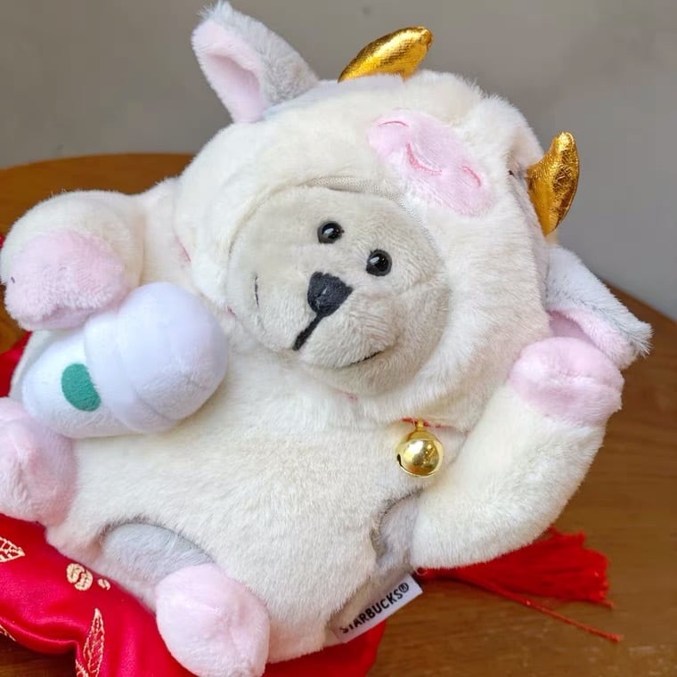 ストラップ キーホルダー 熊 ベアリスタ 牛 丑年 干支 台湾