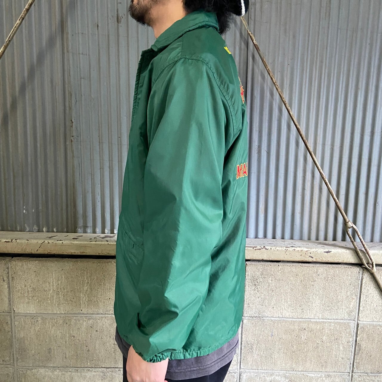 70年代 USA製 フリーメイソン シュライン チェーン刺繍 ナイロンコーチ