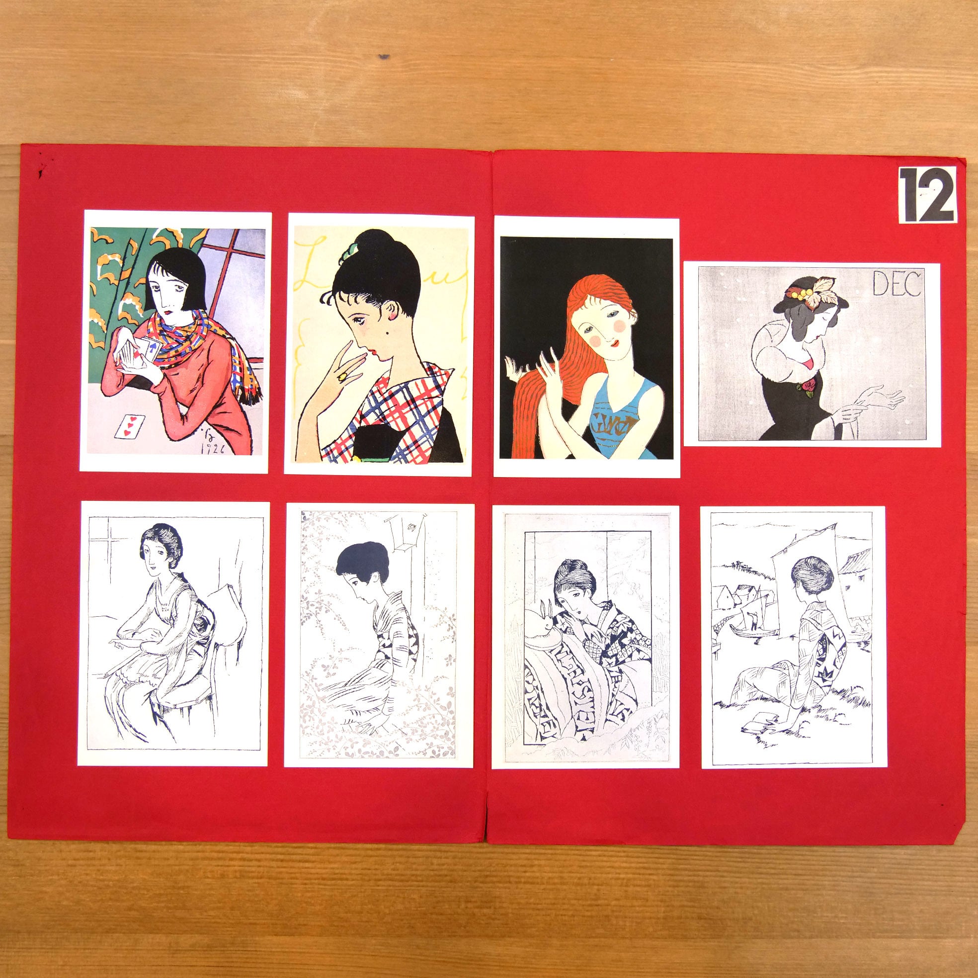 竹久夢二 大正ロマン 名作カード①（箱入り全12袋96枚入り