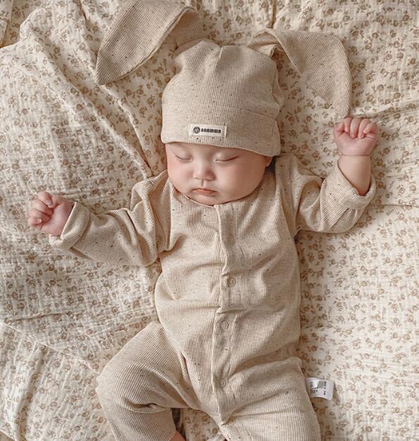 66-80】ベビー服 ロンパース+うさ耳帽子 選べる2パターン（韓国子供服