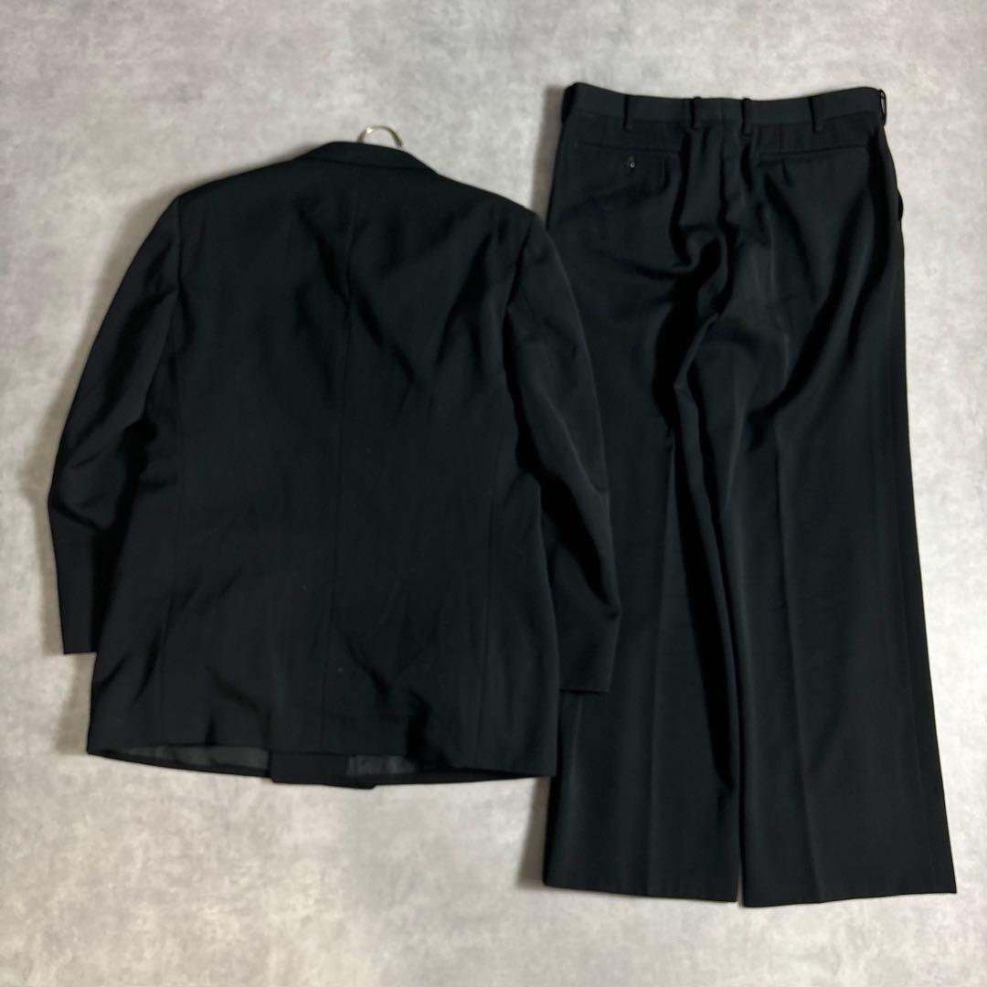 90s ヴィンテージ スーツ ダブル セットアップ ピンズvol.87 黒黄 L